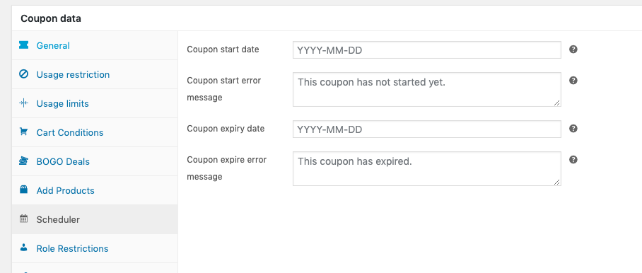 Set Start and Expiry Date for WooCommerce Coupons