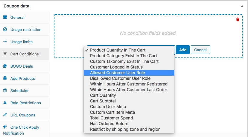 Examples of cart conditions. 