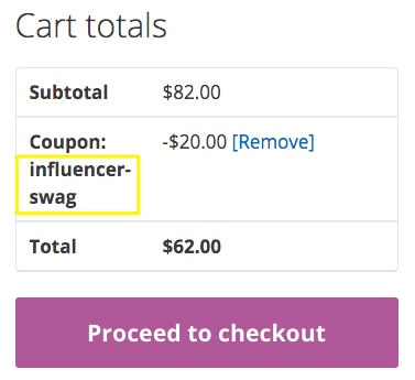 An example of providing influencers with free samples. 
