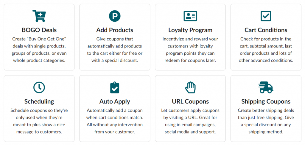 Some of the awesome features of the highest-rated coupon plugin WooCommerce