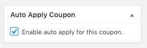 Enable auto apply in the sidebar for the coupon