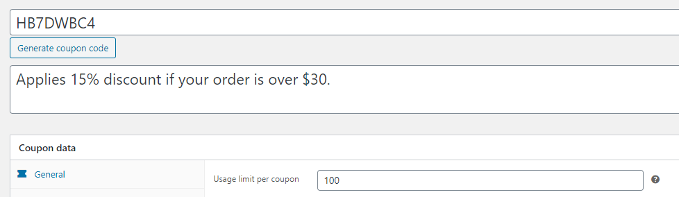 Configuring coupon usage limits.