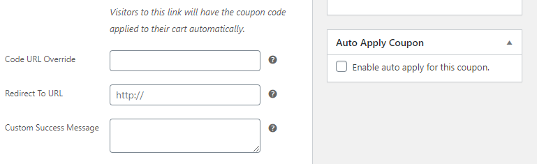 Enabling the auto-apply setting for a coupon.