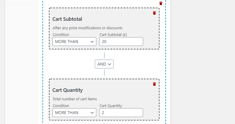 Creating a coupon for customers that buy more than two items.
