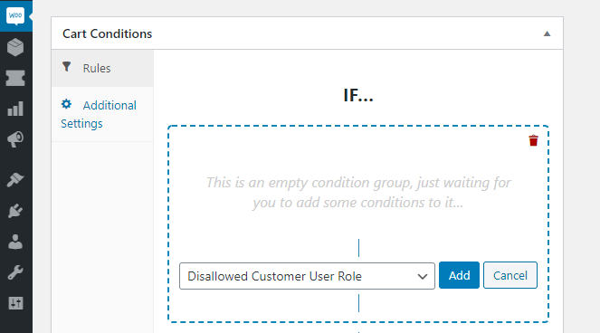 Configuring disallowed user roles.