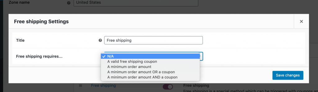 Adding free shipping requirements in WooCommerce.