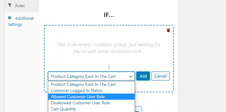 Allow or disallow specific user roles from using coupons