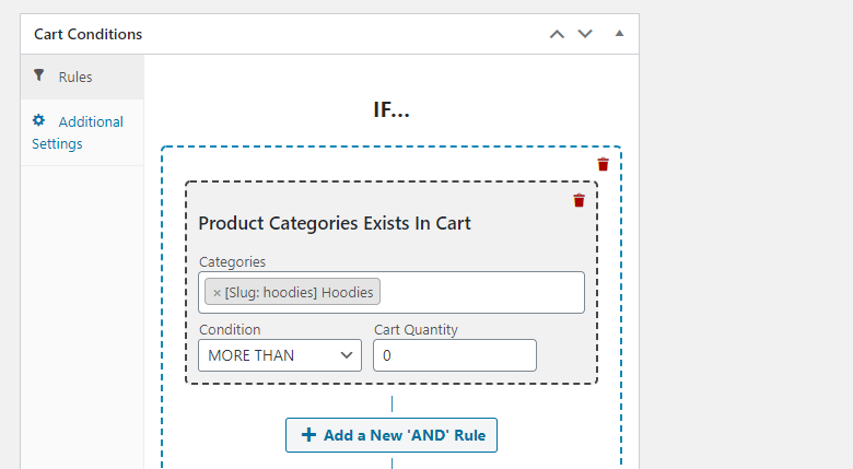 Configuring a coupon to work when a specific product category is present in a cart