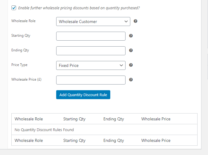 Configuring wholesale discount rules
