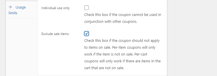 Exclude products on sale from working with your coupons