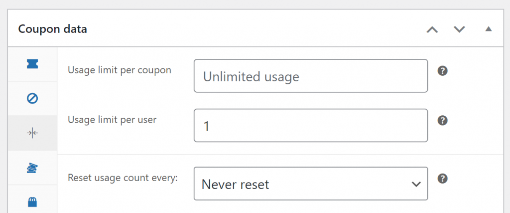 Configuring usage limits for a coupon