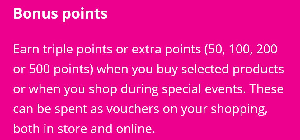 Example of bonus points that can encourage your customers to shop on special dates