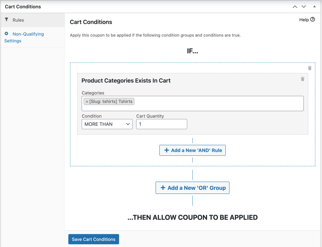 Step 5: Apply cart conditions