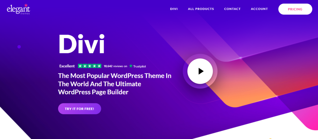 The Divi WordPress page builder theme.