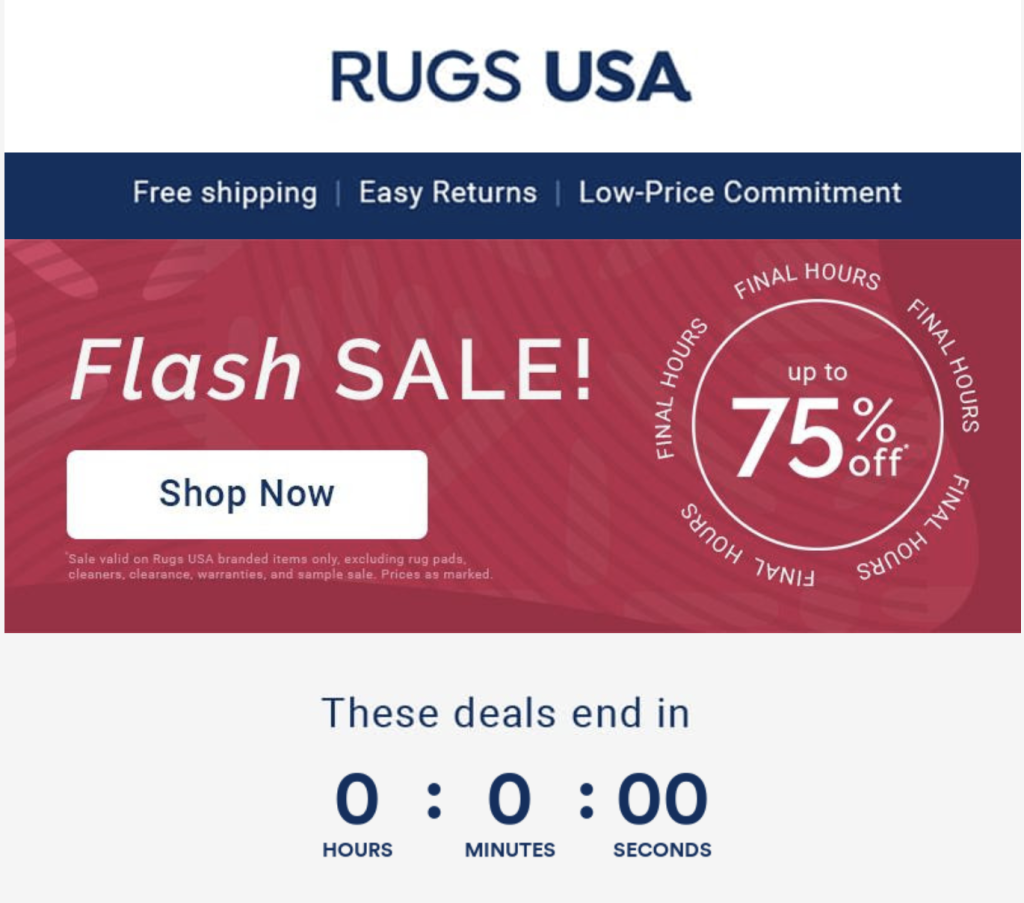 Coupon Deals Example 4: Flash Sale