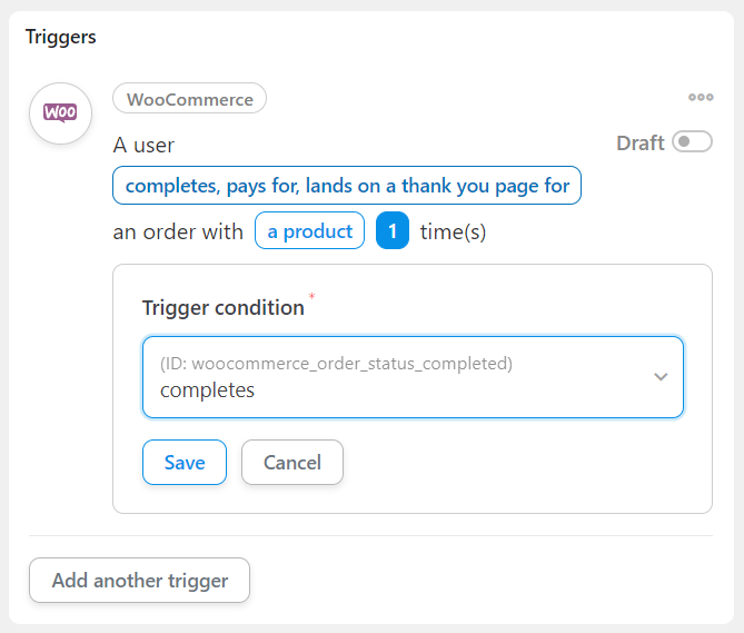 Configuring the trigger conditions