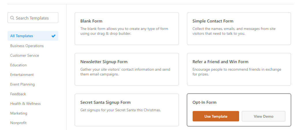 Setting up an email opt-in form