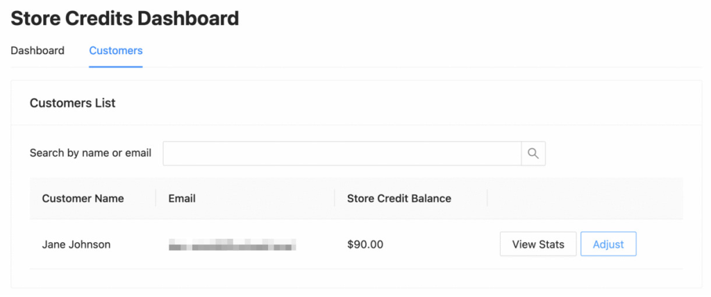 WooCommerce store credits balance by customer