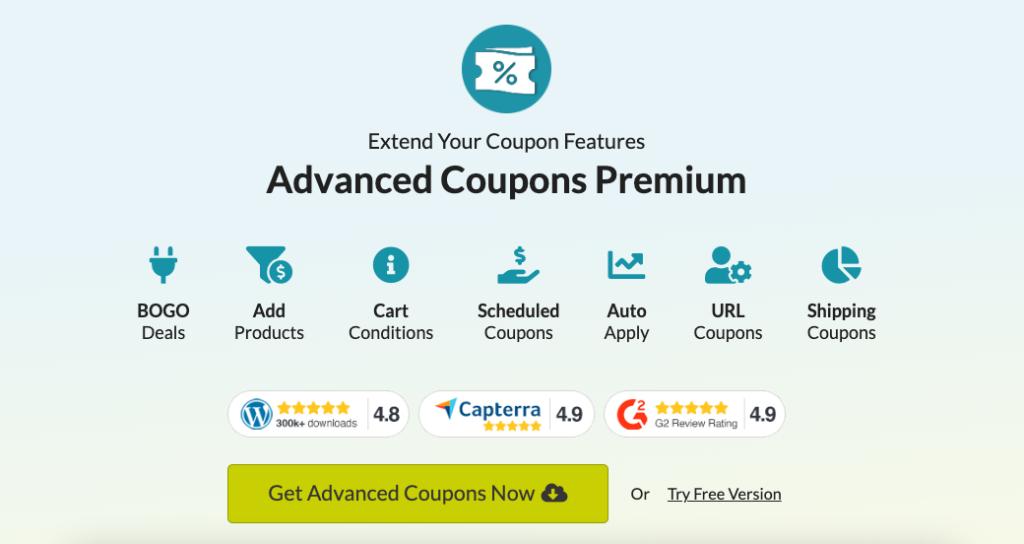 Advanced Coupons is the #1 rated coupon solution for WooCommerce