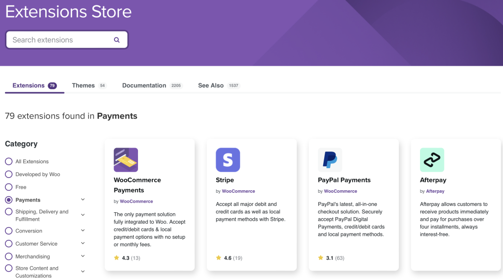 There are WooCommerce integration options to include additional payment providers