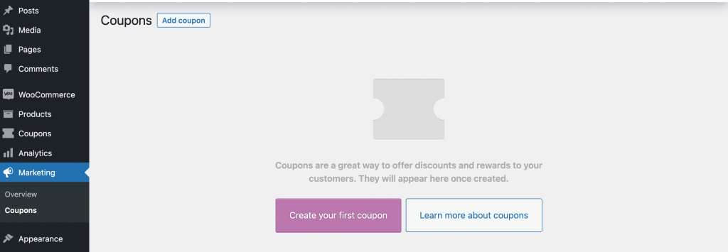 Create new coupon