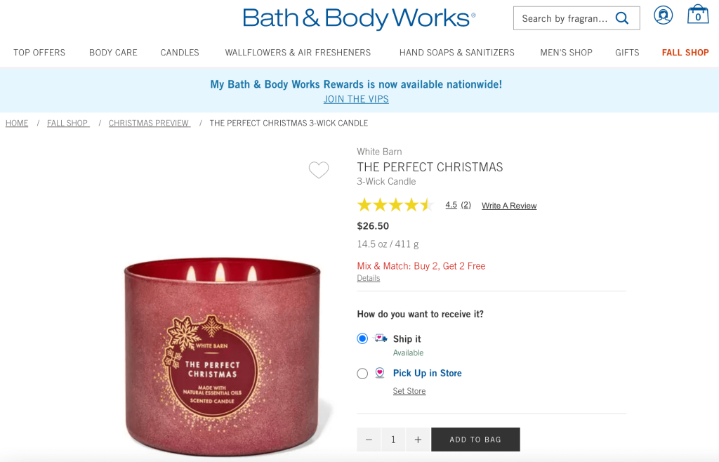Bath and Body Works BOGO candle deal