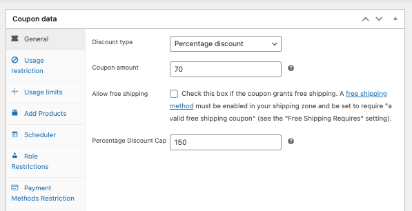 Set coupon data before scheduling