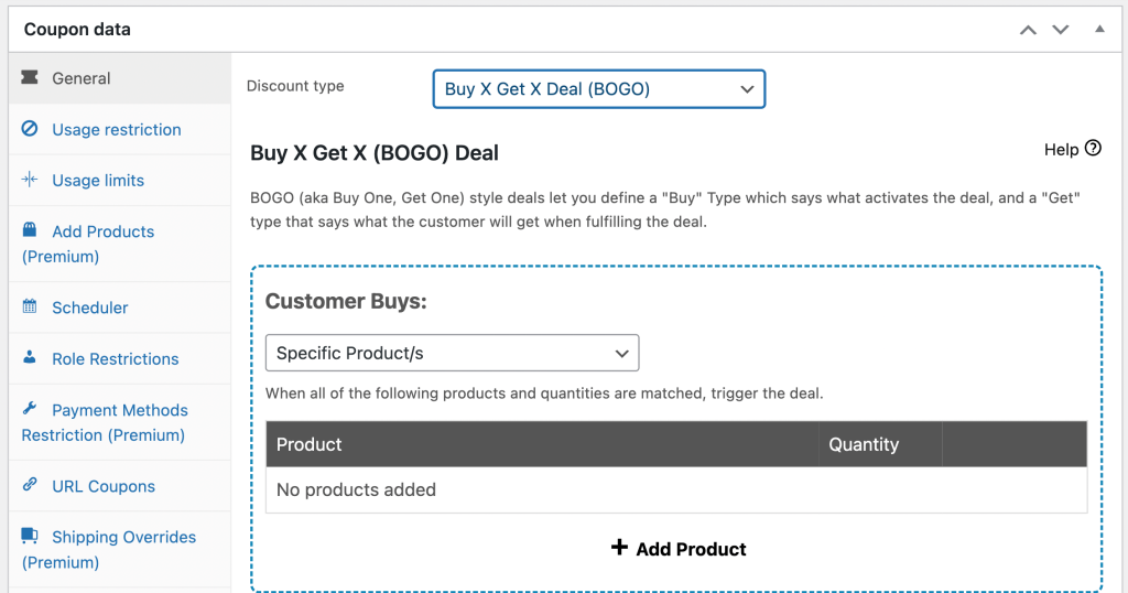 Selecting the BOGO deal on Advanced Coupons. 