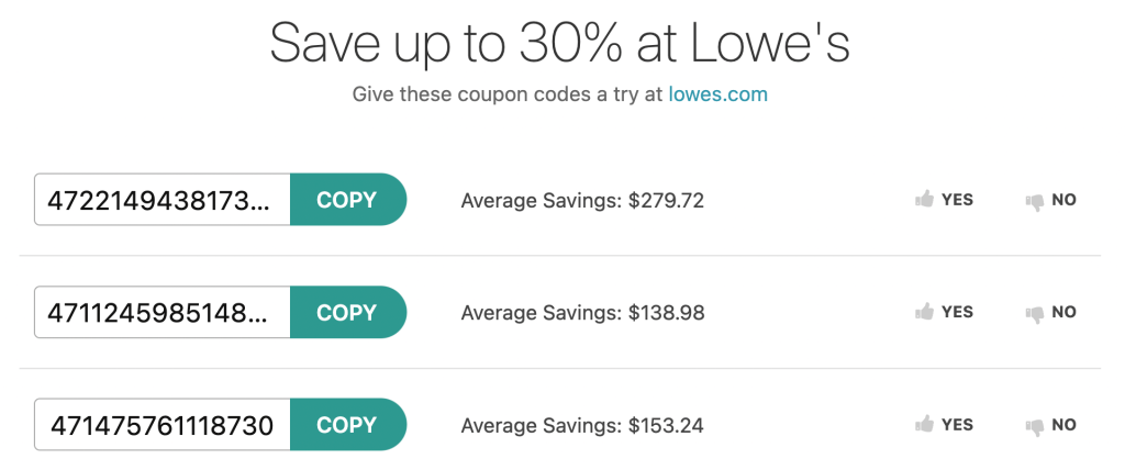 Example of a coupon code that is not very readable.