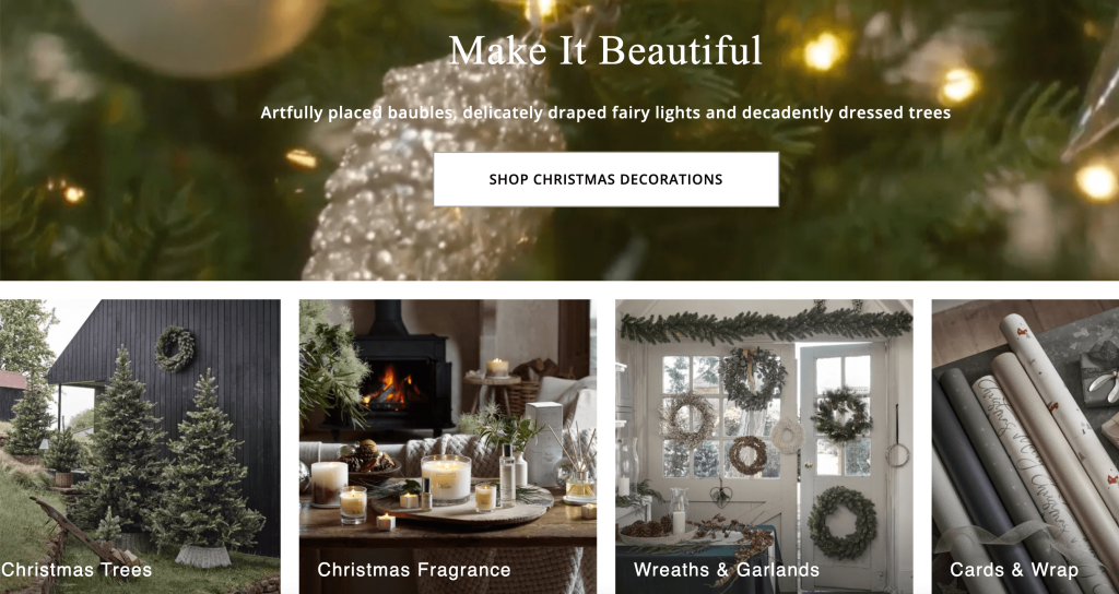 The White Company's Christmas website.  