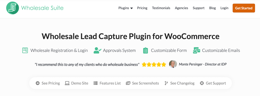 Wholesale Lead Capture plugin