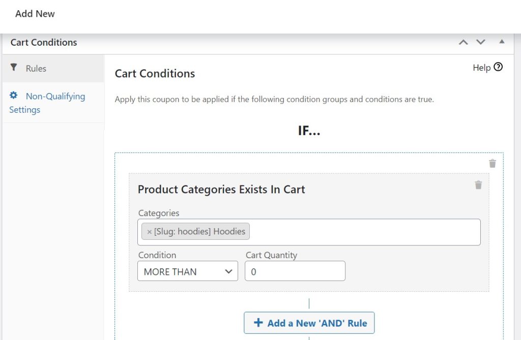 Product categories coupon