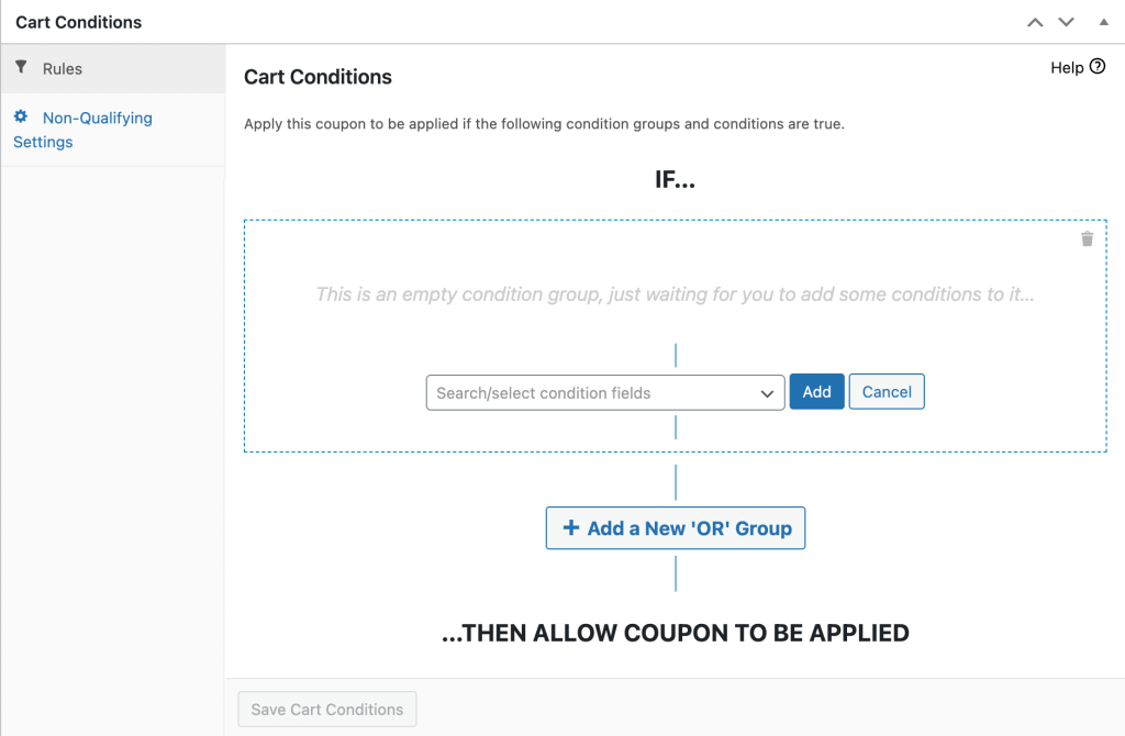 Advanced Coupons cart conditions