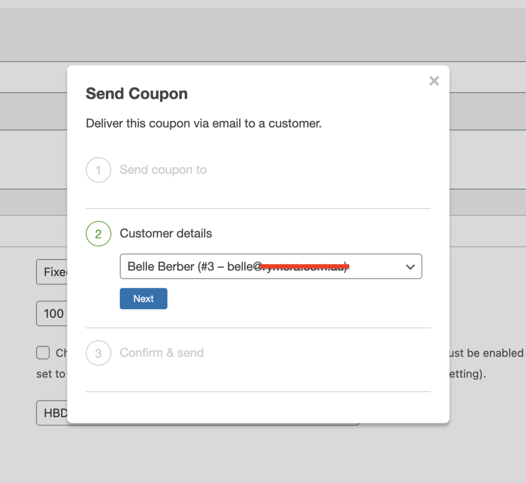 Add the customer's email address under customer details