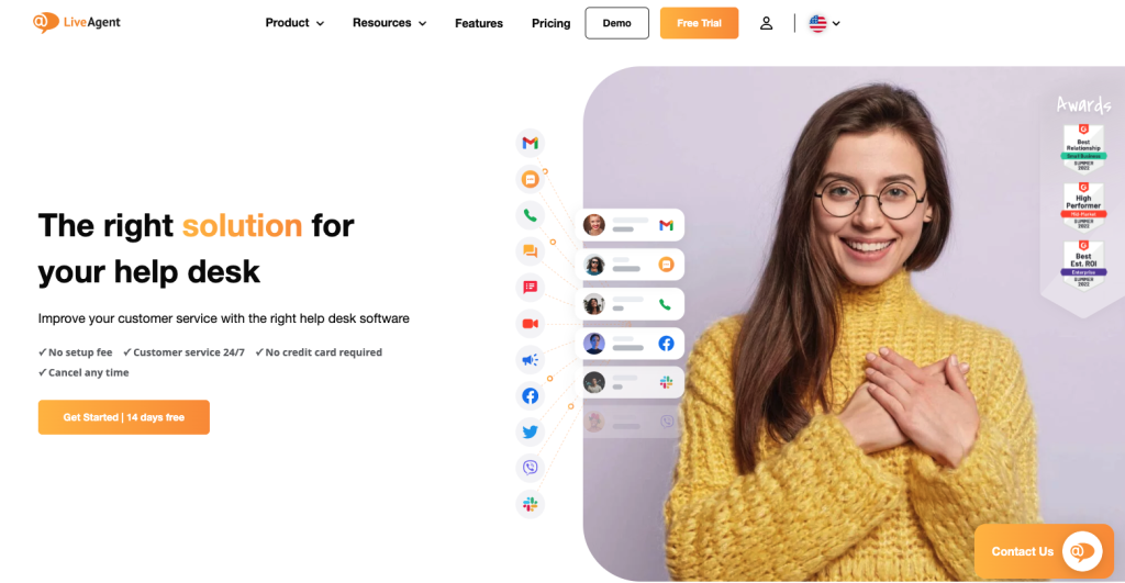 LiveAgent is a support platform that offers multiple communication channels to connect with customers.