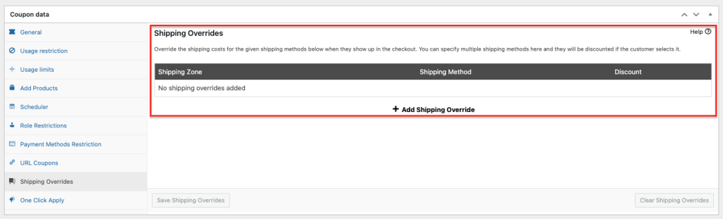 Step 3: Specify your shipping override configuration