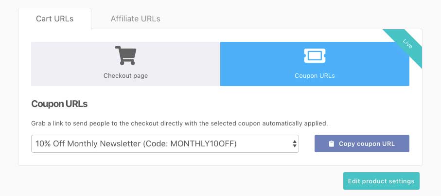 Coupon URL Example
