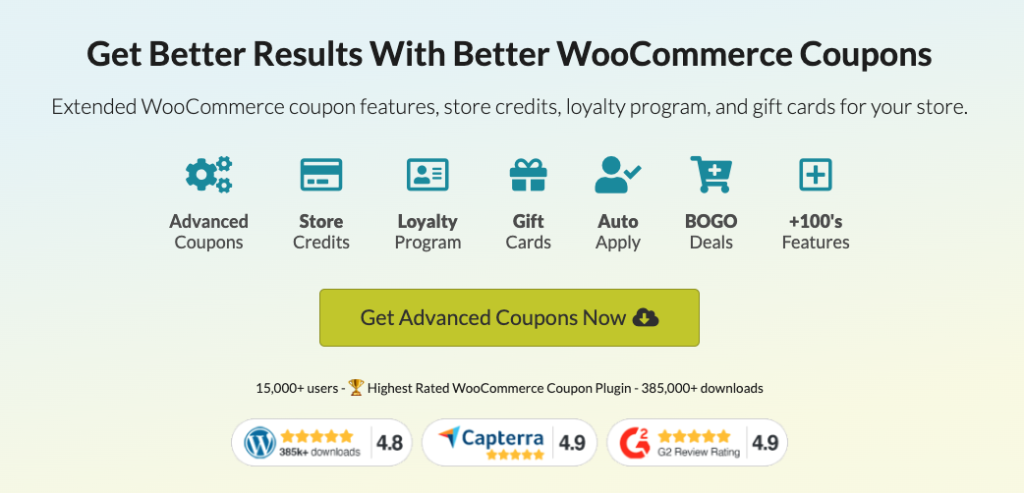 Advanced Coupons lets you run amazing new types of coupon promotions that you can’t otherwise do with standard WooCommerce coupons