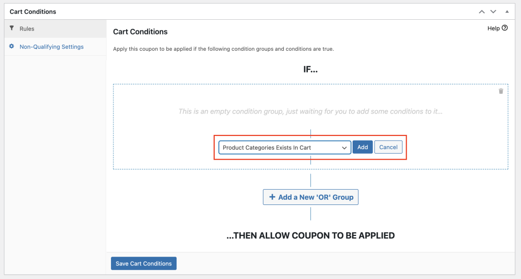 Add 'Product Categories Exists In Cart' cart condition