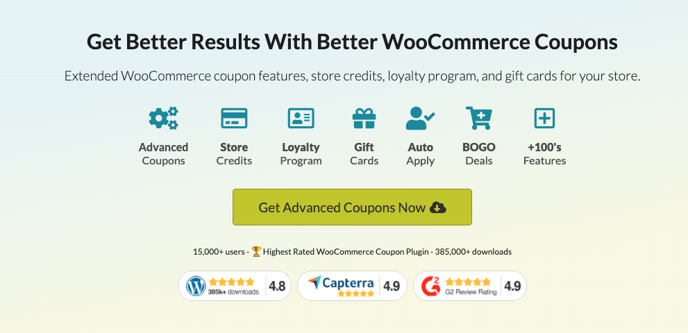 Advanced Coupons is the best coupon plugin in WooCommerce