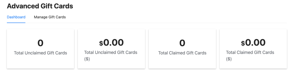 Claimed and Unclaimed Gift Cards