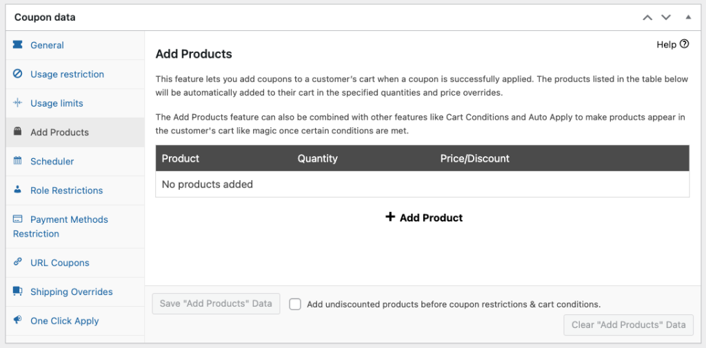 Add products easily with Advanced Coupons 