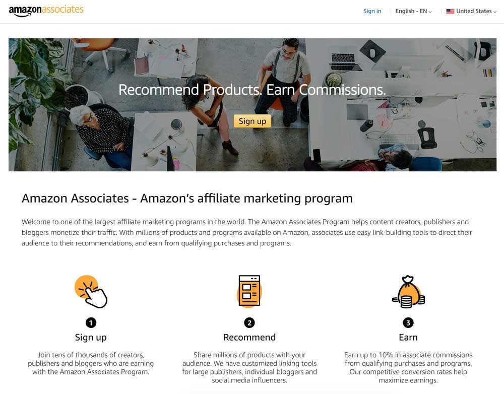 Amazon's affiliate program example 