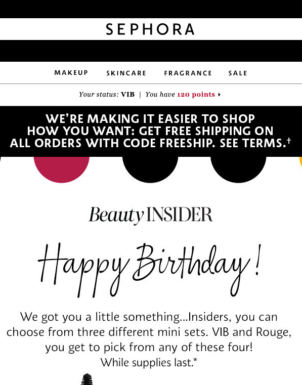 Sephora's Birthday Loyalty Incentive