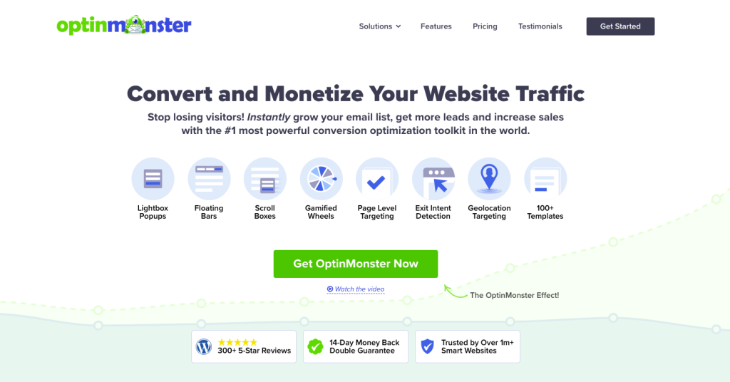 OptinMonster helps you maximize the potential of your existing website visitors by generating increased numbers of subscribers, leads, and sales