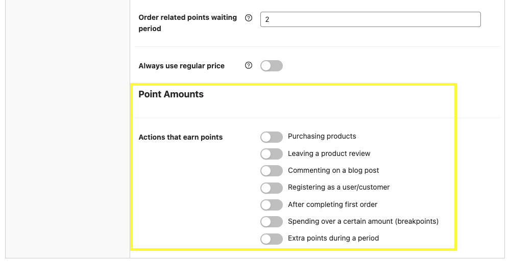 Actions that earn points in Advanced Coupons