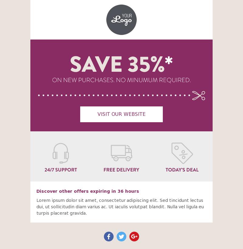 Coupon email template example 
