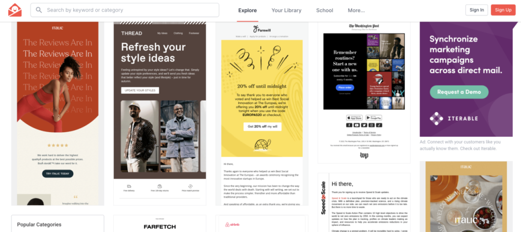 Email design examples 