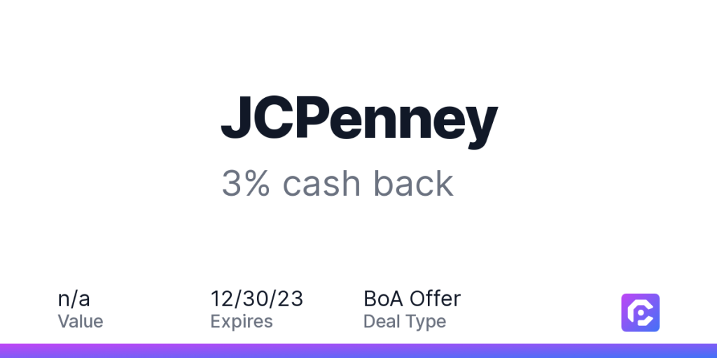 J.C. Penny's cashback program 