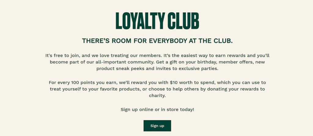Loyalty coupon example